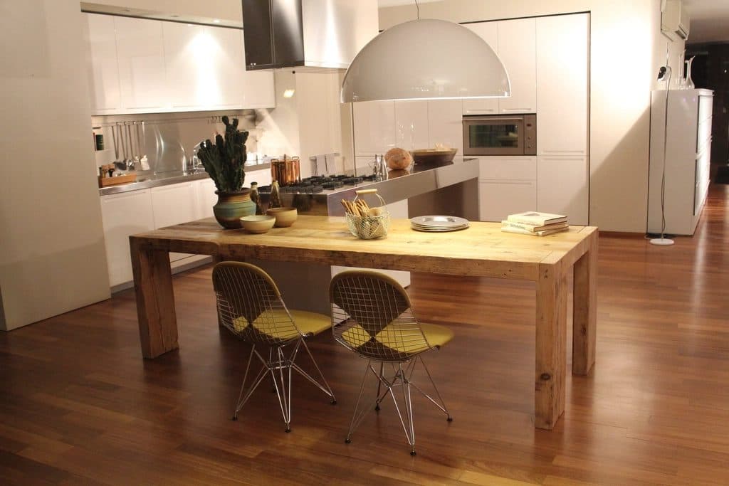 Open-plan kitchen and dining area in a new extension