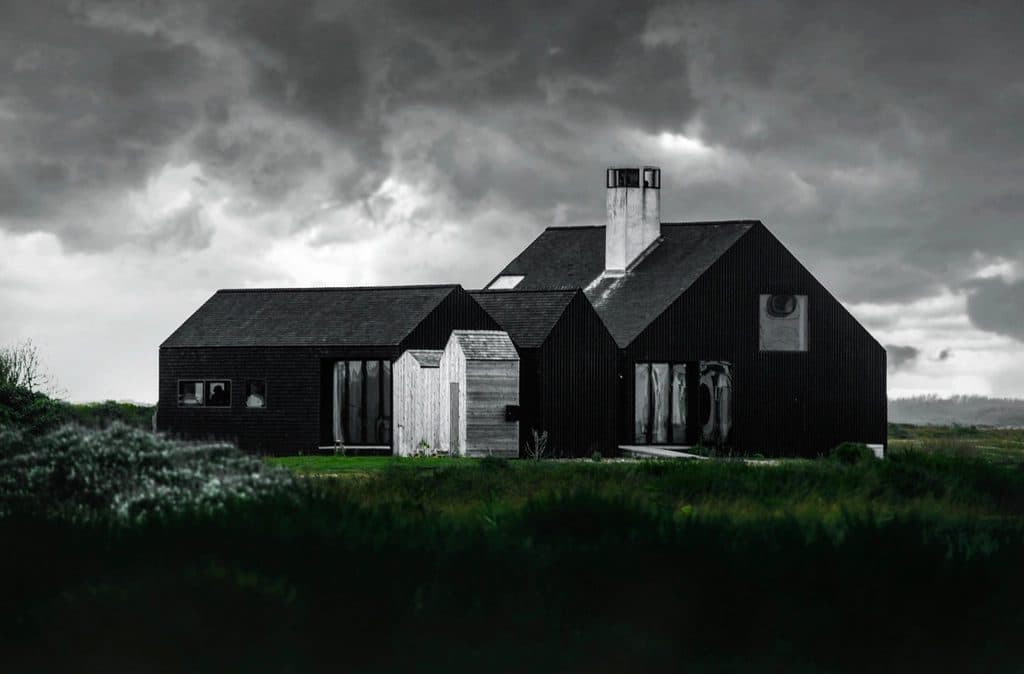 Contemporary rural new build with dark cladding
